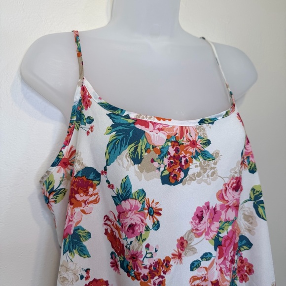 Ambiance Apperal | Floral Cami Tank Top Lightweight Open Back Pullover Camisole - Picture 5 of 11
